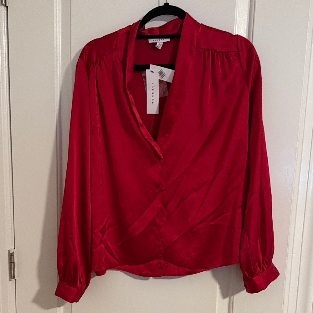TopShop Vibrant Red Blouse